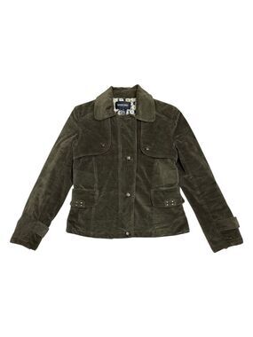 BRANDON THOMAS Green Cotton Designer Vintage Jacket Coat Womens Medium